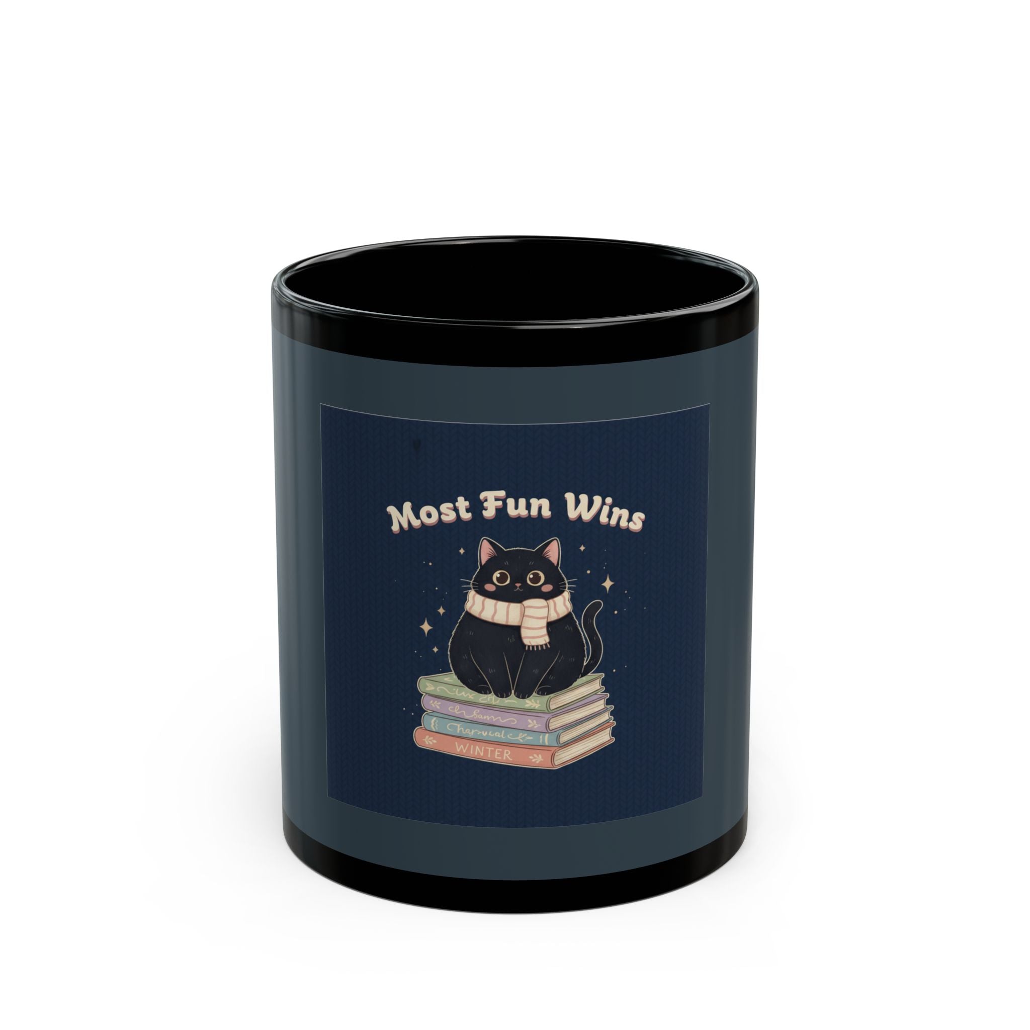Cat Black Mug 11oz – Most Fun Wins