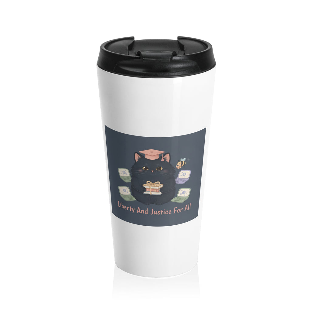 Black Cat Travel Mug – Liberty and Justice for All