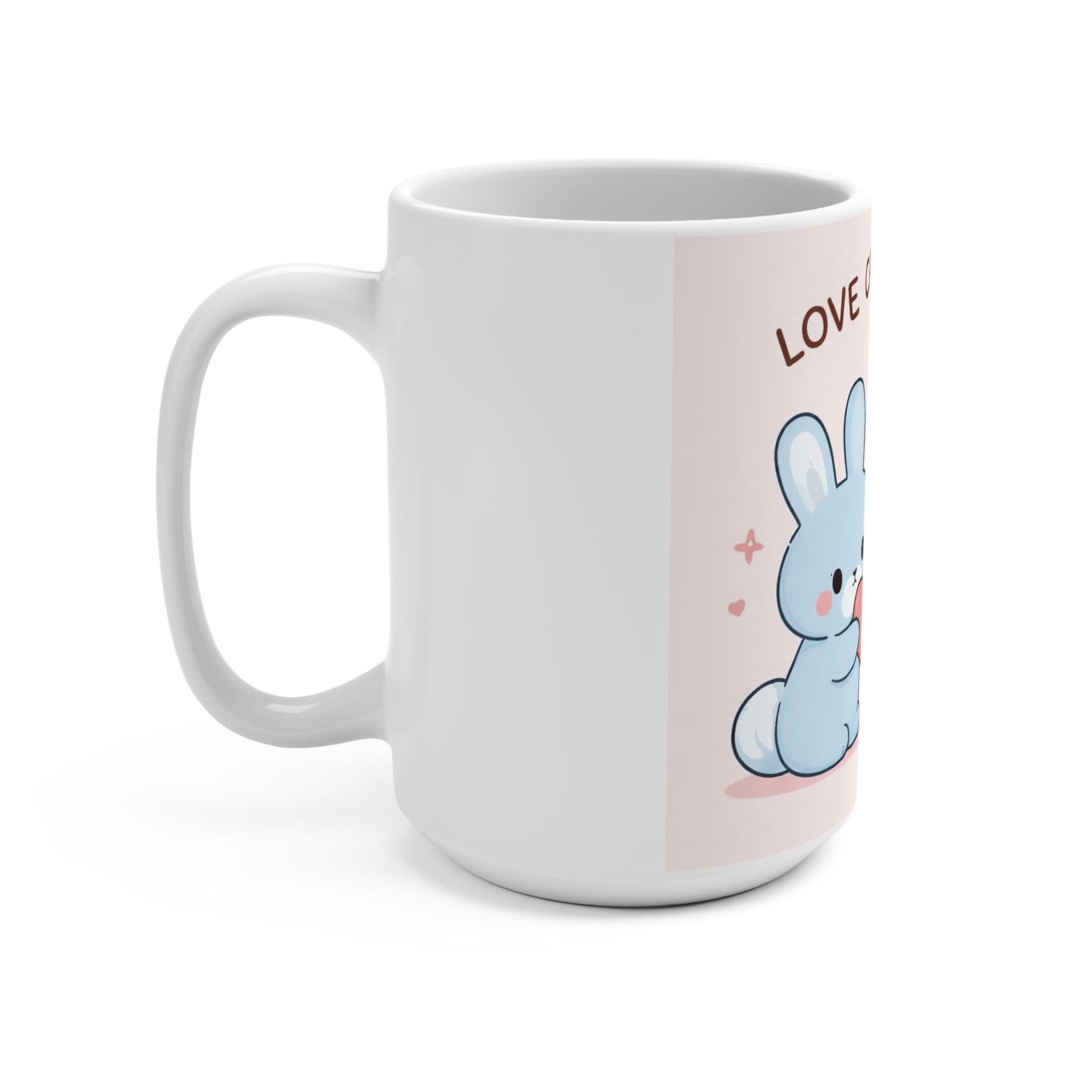 LOVE CAN BE SOFT Rabbit, cat Mug 15oz