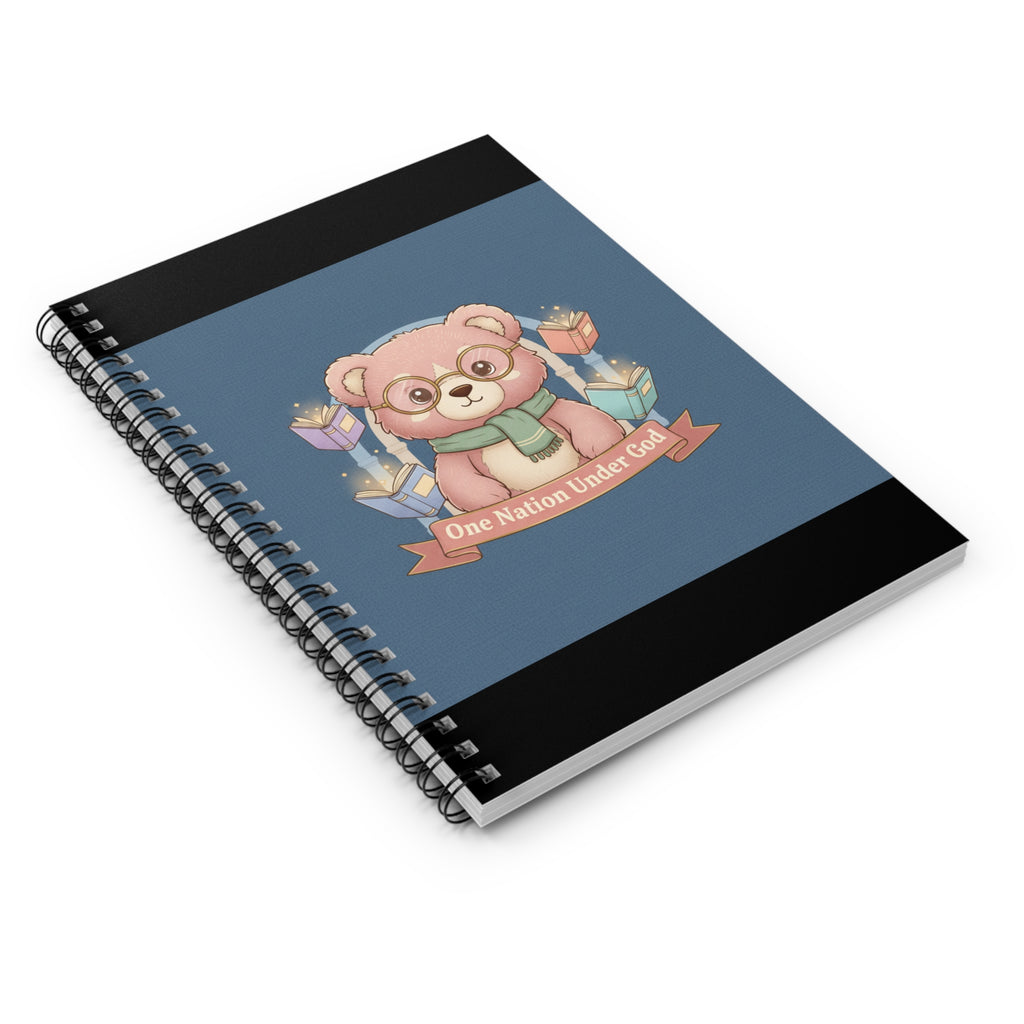 Bear Spiral Notebook – One Nation Under God