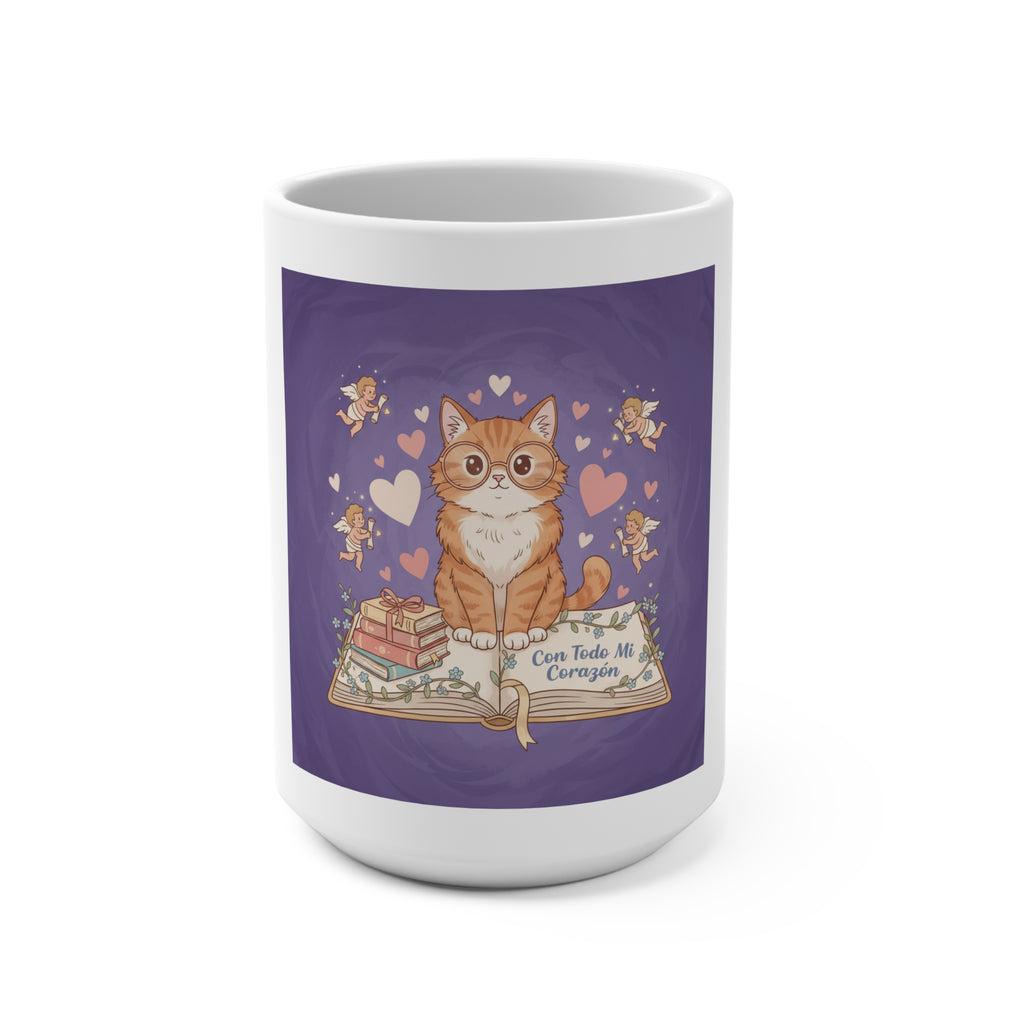 Con Todo Mi Corazón Cat Mug 15oz