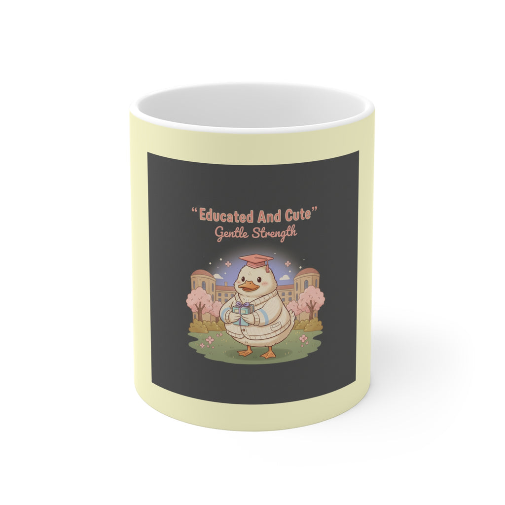 Duck In A Cardigan Mug 11oz – Educated and Cute Gentle Strength
