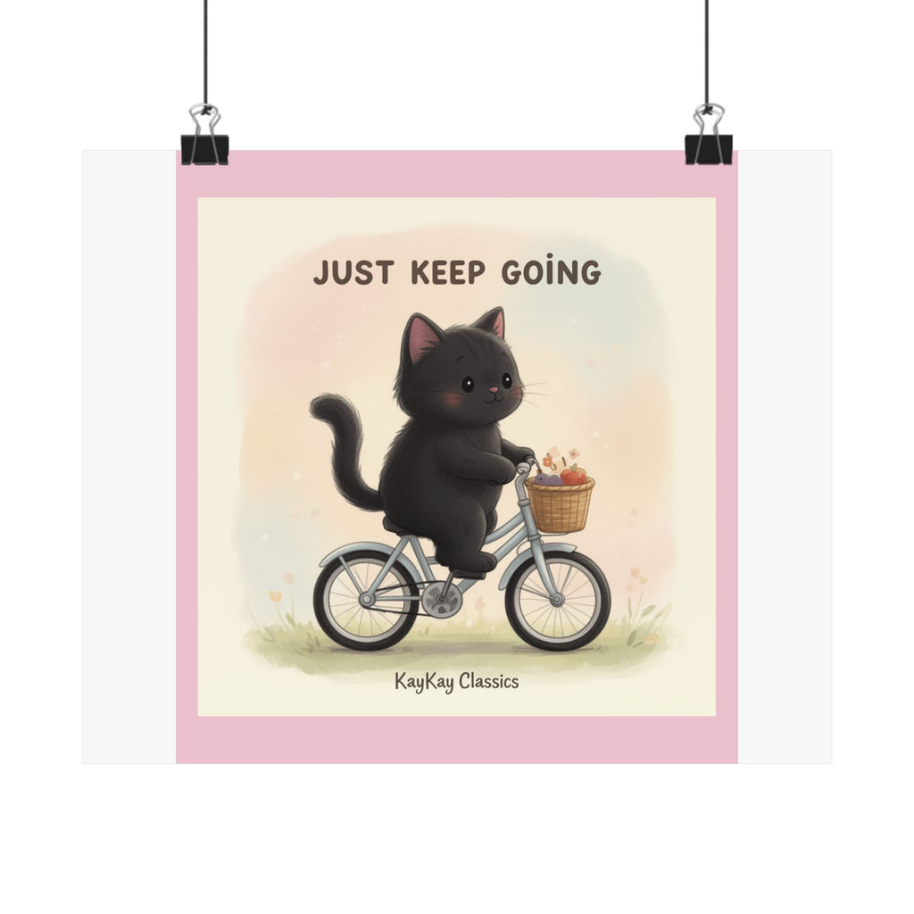 "Study Hard Dream Big" Black Cat Poster | College Girl Gift | Fashion | KayKay Classics