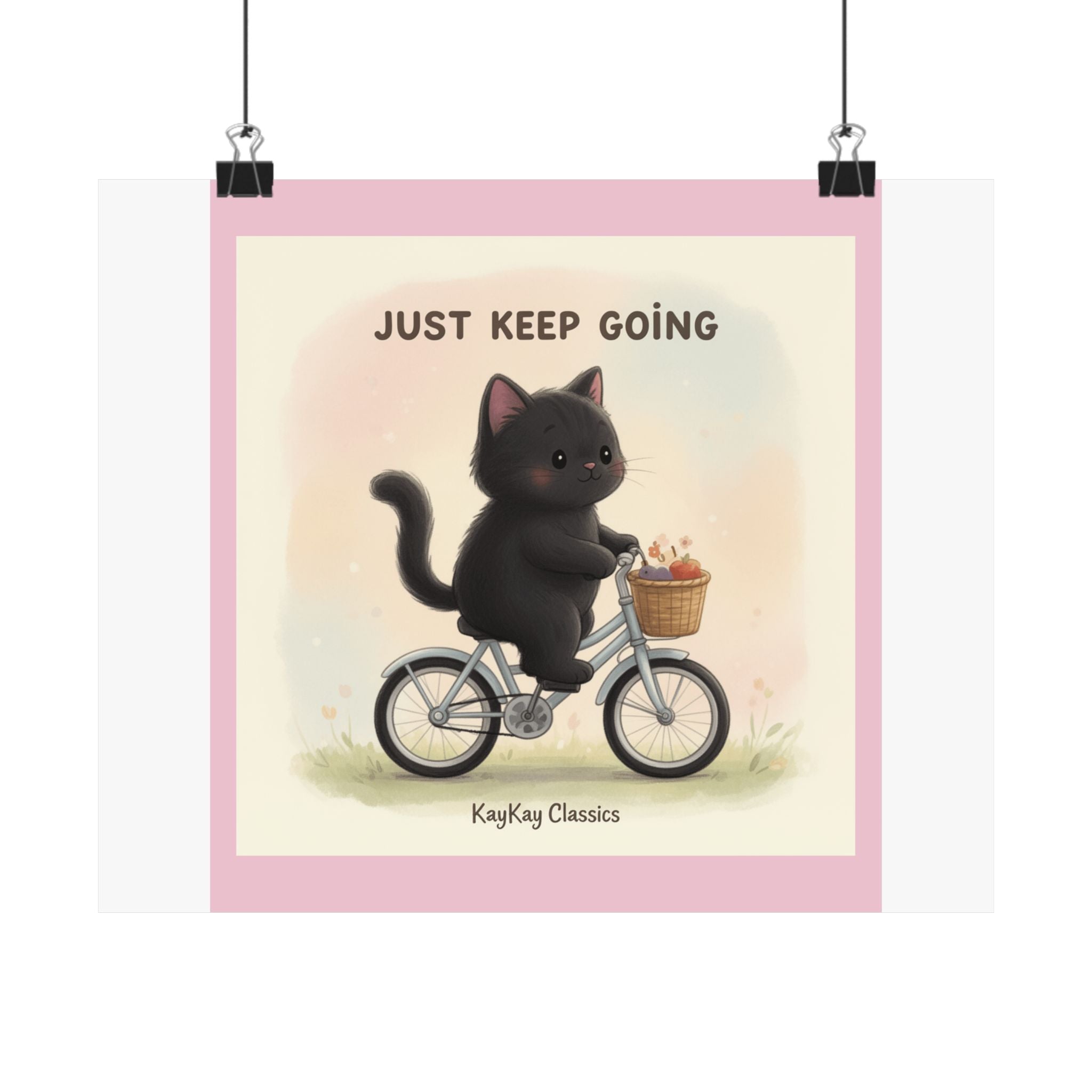 "Study Hard Dream Big" Black Cat Poster | College Girl Gift | Fashion | KayKay Classics