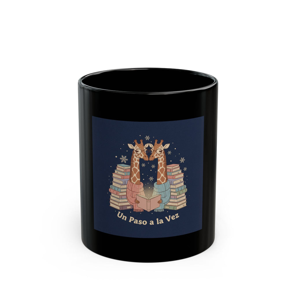 Un Paso a la Vez Giraffe Black Mug 11oz