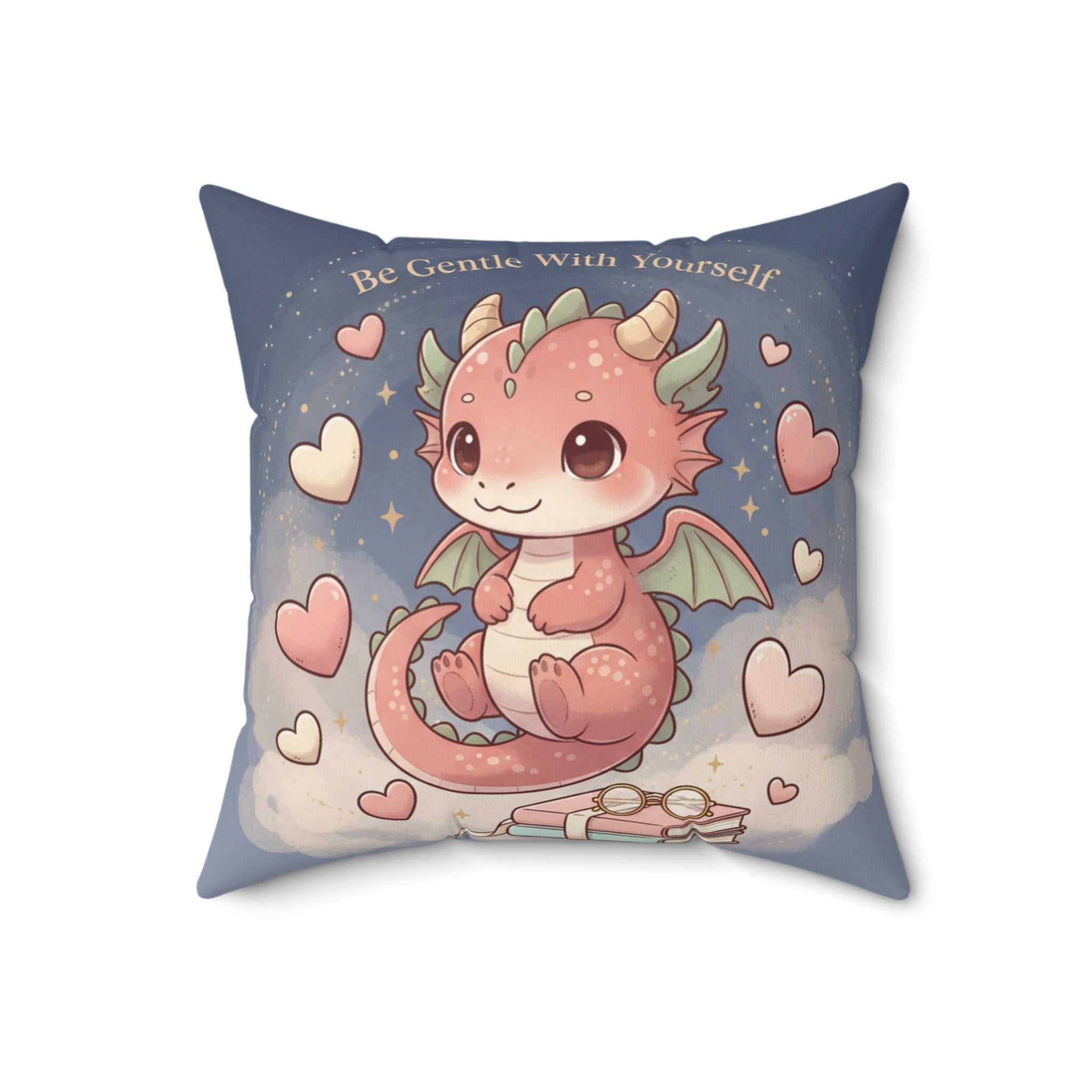 Cats With Glasses Square Pillow – Be Gentle With Yourself
