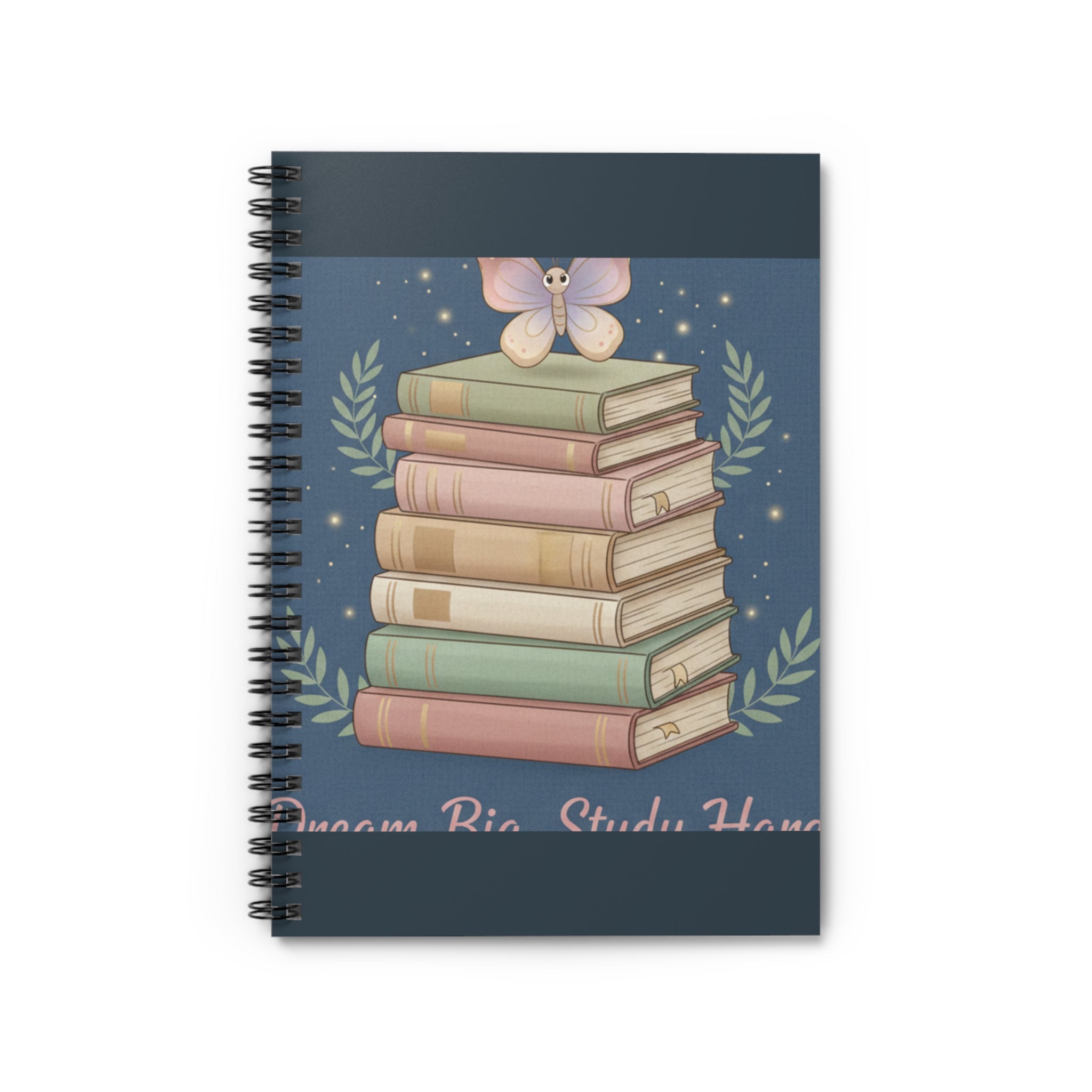 Butterfly Spiral Notebook – Dream Big Study Hard