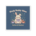 Bunny Die-Cut Magnet – Study Buddy Vibes Coffee Comfort