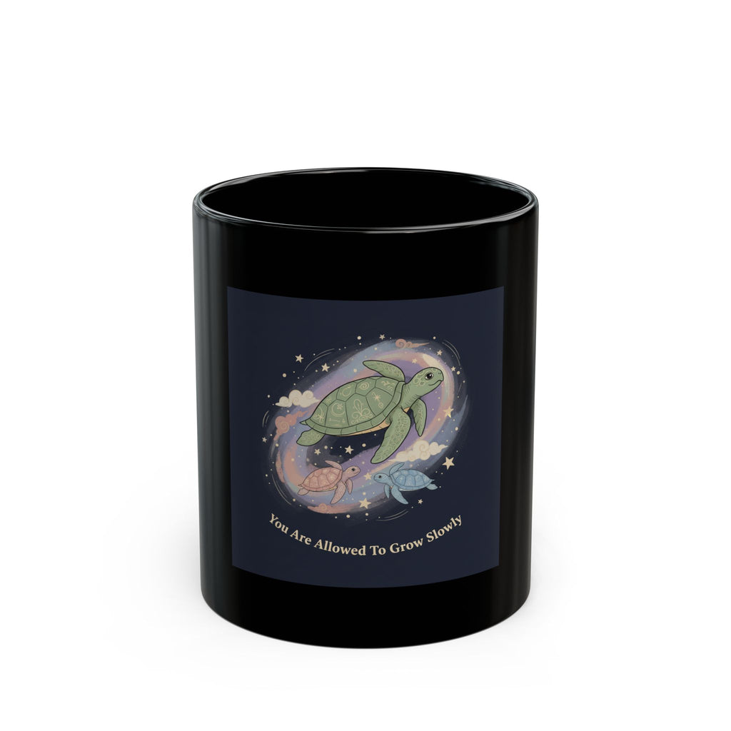 You Are Allowed To Grow Slowly Turtle Black Mug 11oz