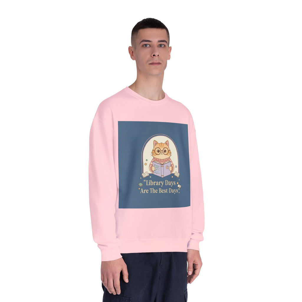 Cat Crewneck Sweatshirt – Library Days Are the Best Days