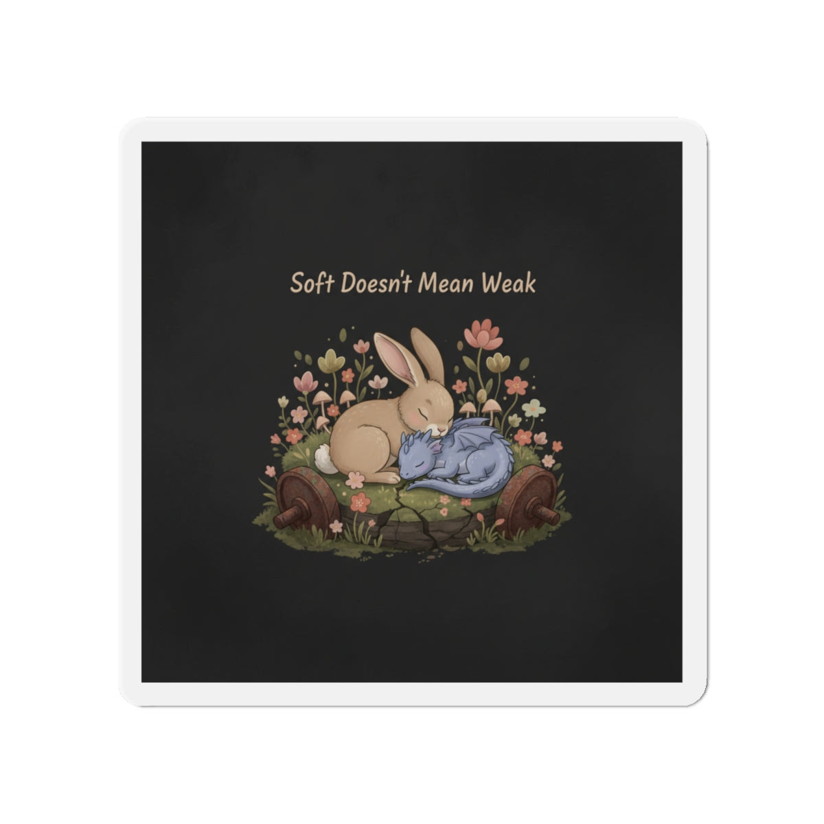 Dragon Die-Cut Magnet – Soft Doesnt Mean Weak