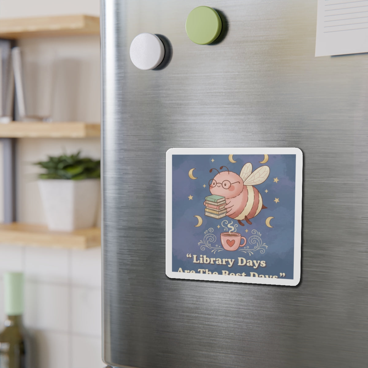 Bee Die-Cut Magnet – Library Days Are the Best Days