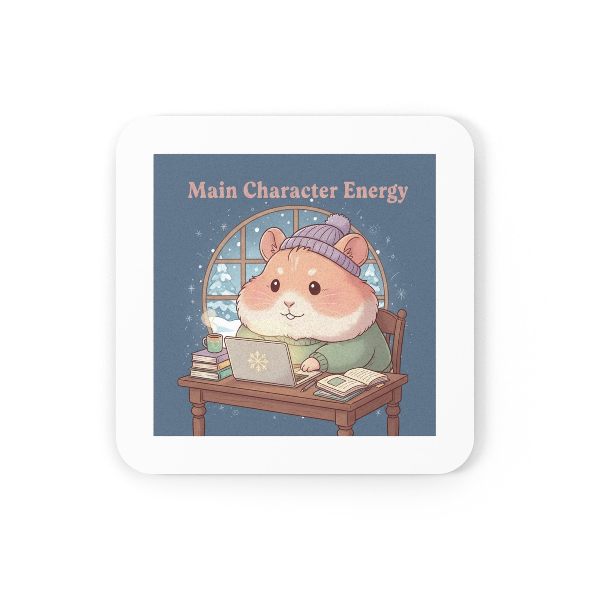 Hamster Cork Coaster – Main Character Energy