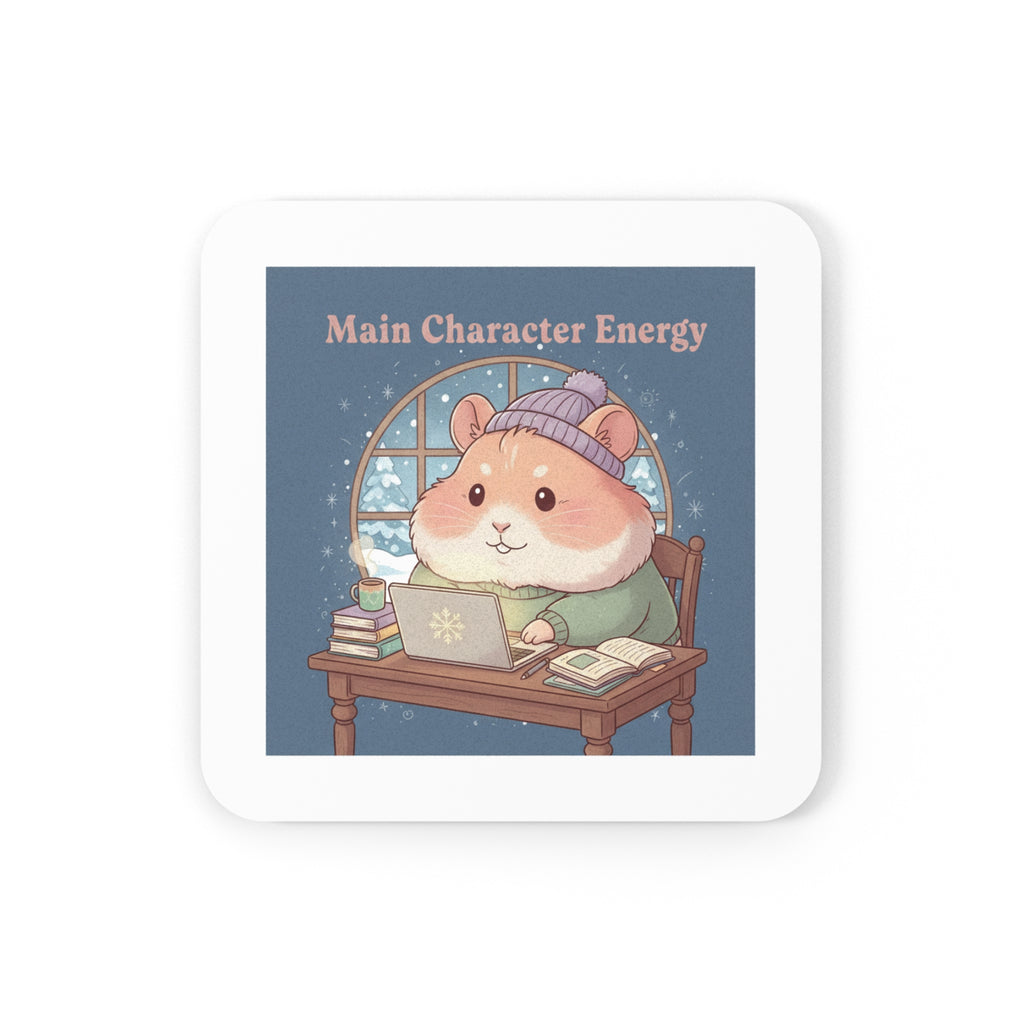 Hamster Cork Coaster – Main Character Energy