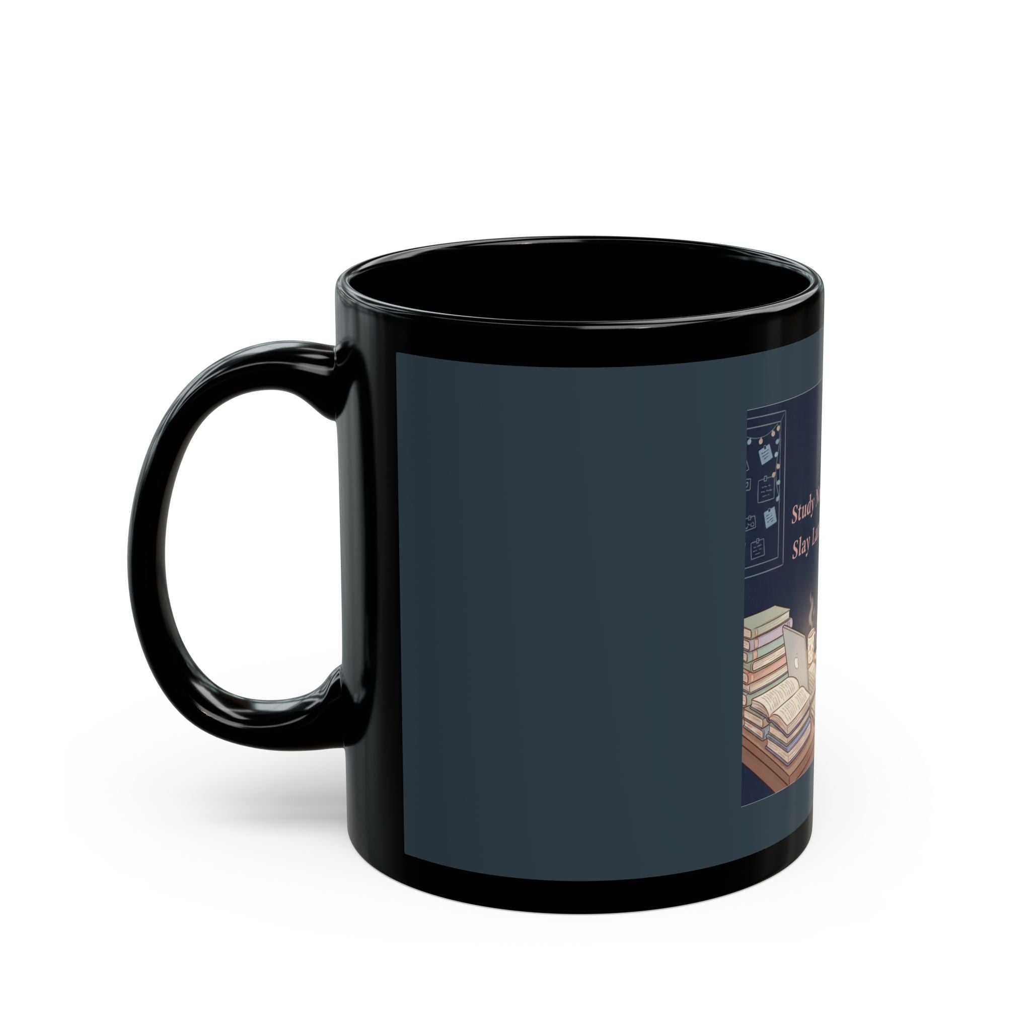 Rabbit Black Mug 11oz – Study Now, Slay Later