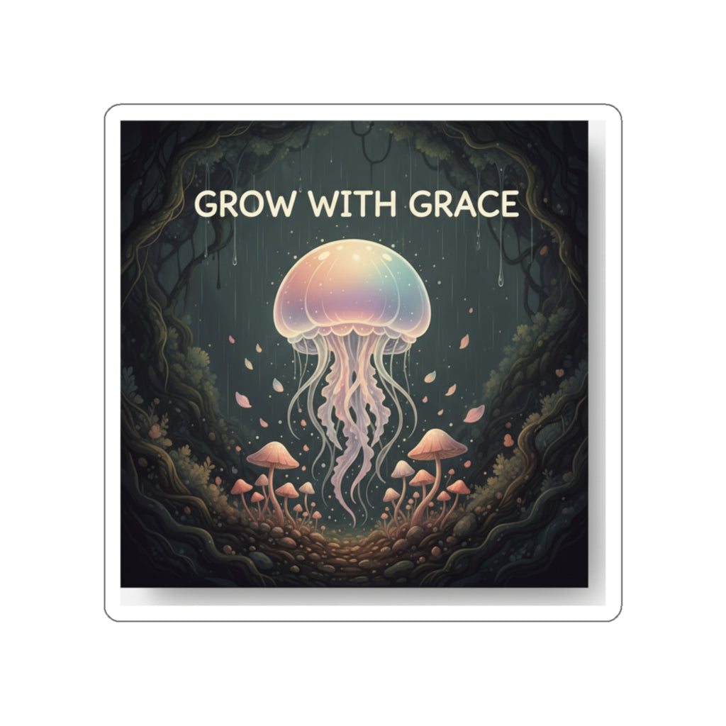 Kawaii Jellyfish Die-Cut Sticker – Grow With Grace