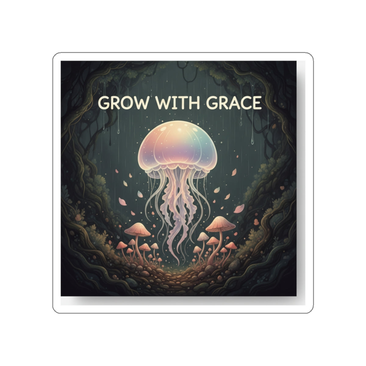 Kawaii Jellyfish Die-Cut Sticker – Grow With Grace