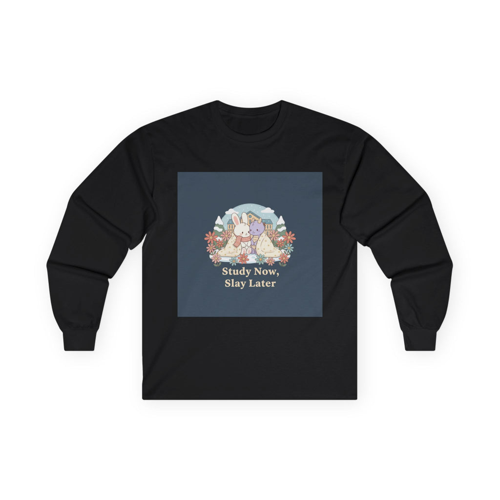 Study Now, Slay Later Bunny, unicorn Long Sleeve Tee