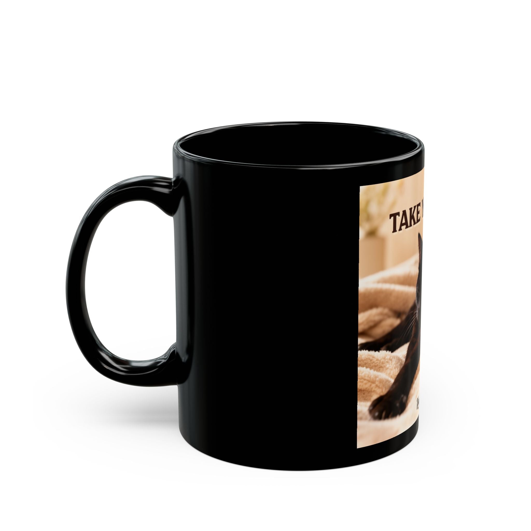 TAKE YOUR TIME Black Mug