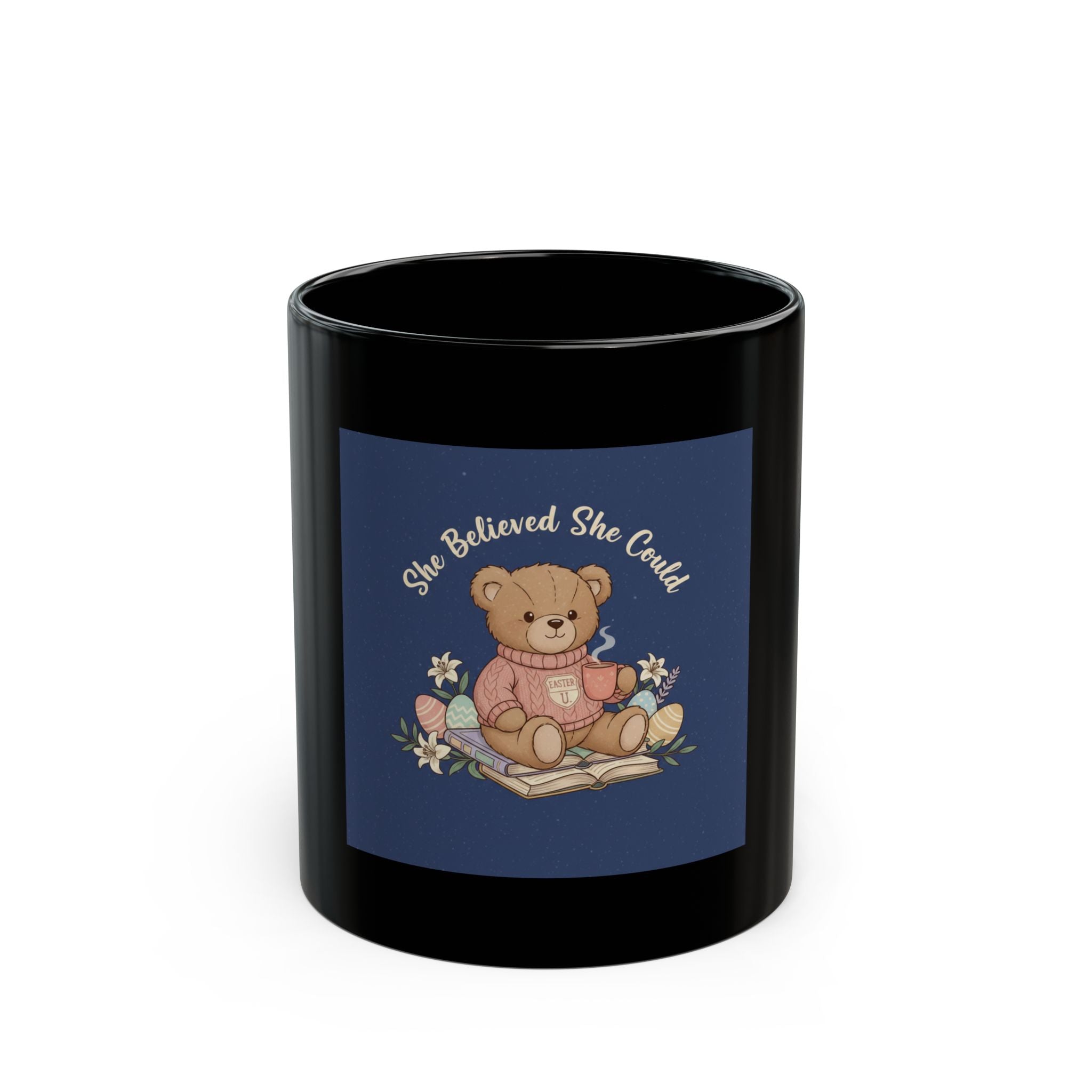 Bear Black Mug 11oz – She Believed She Could