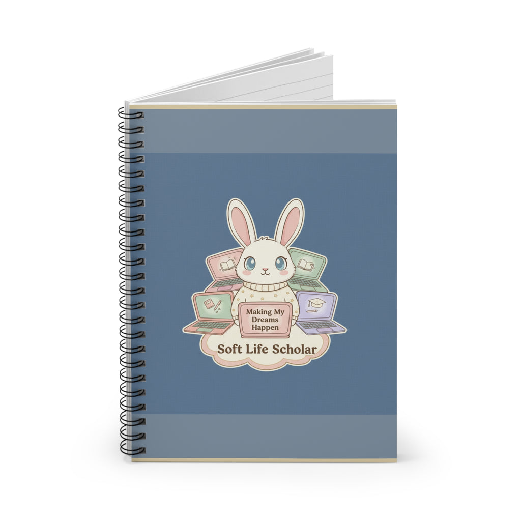 Bunny Spiral Notebook – Making My Dreams Happen Soft Life Schola