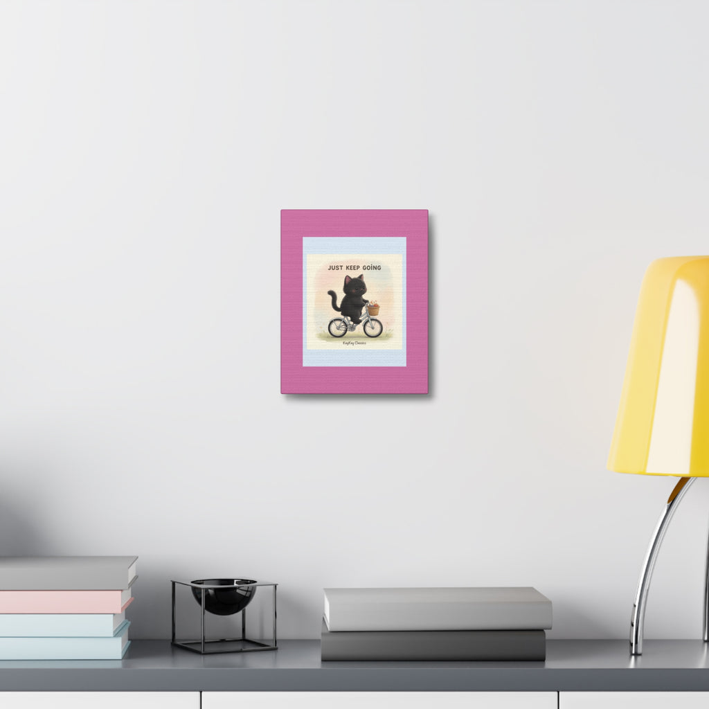 "Just Keep Going" Black Cat Canvas | College Girl Gift | Fashion | KayKay Classics