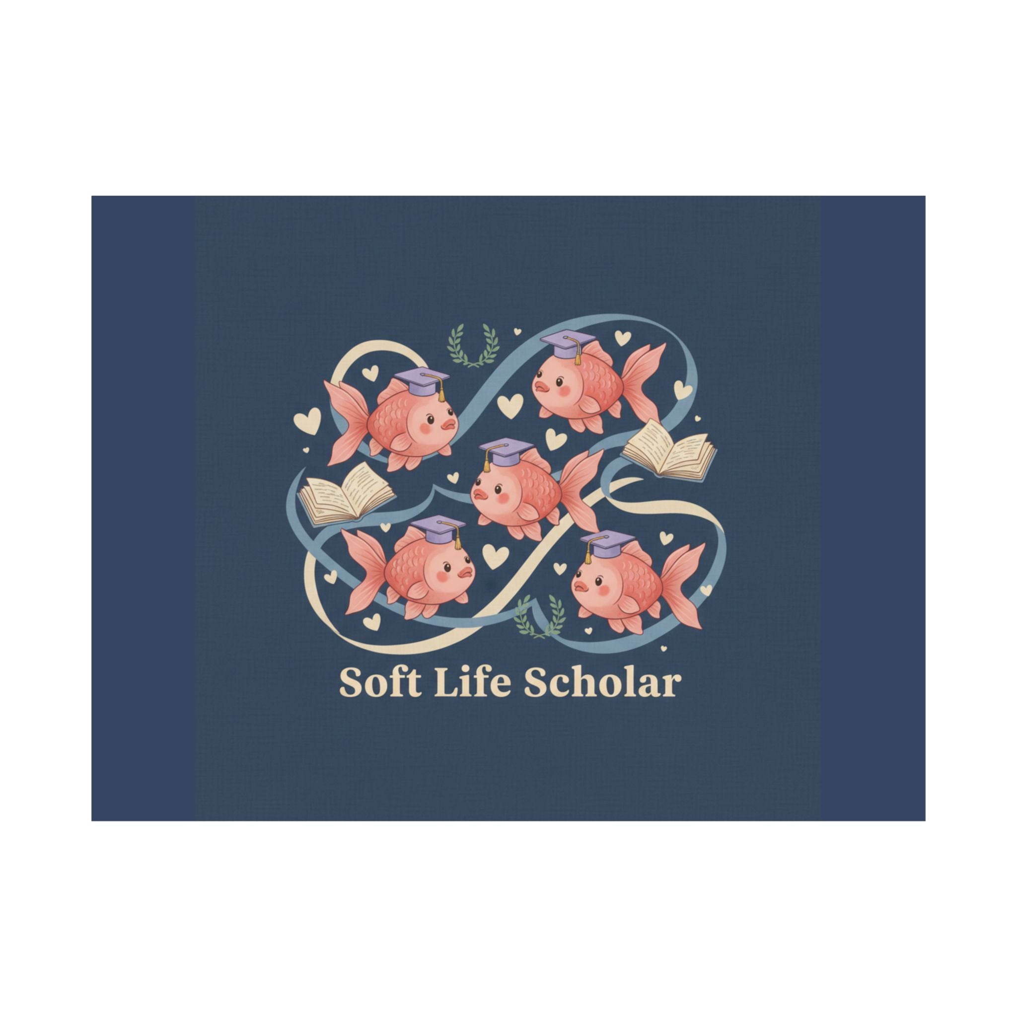 Soft Life Scholar Goldfish Poster