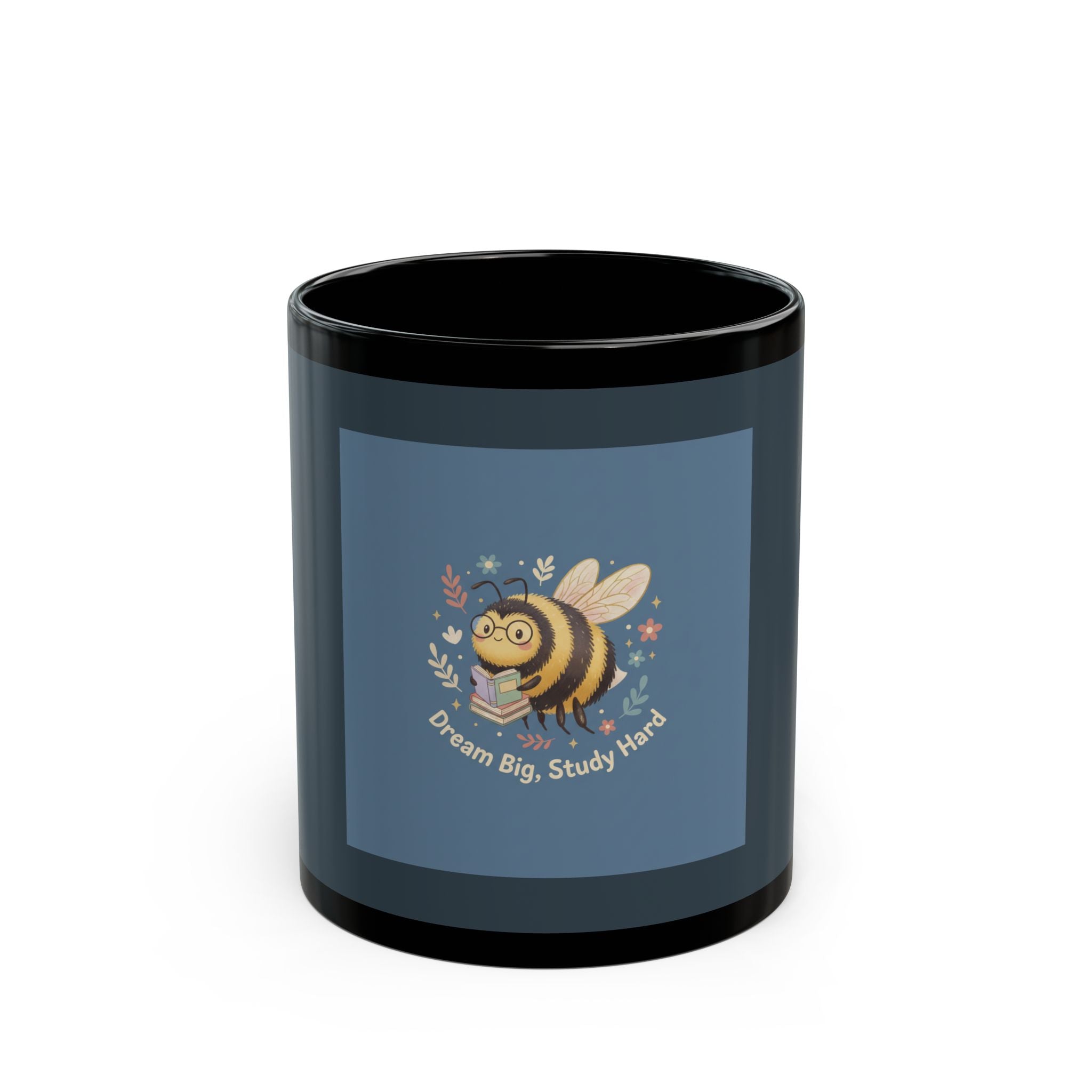 Bee Black Mug 11oz – Dream Big Study Hard