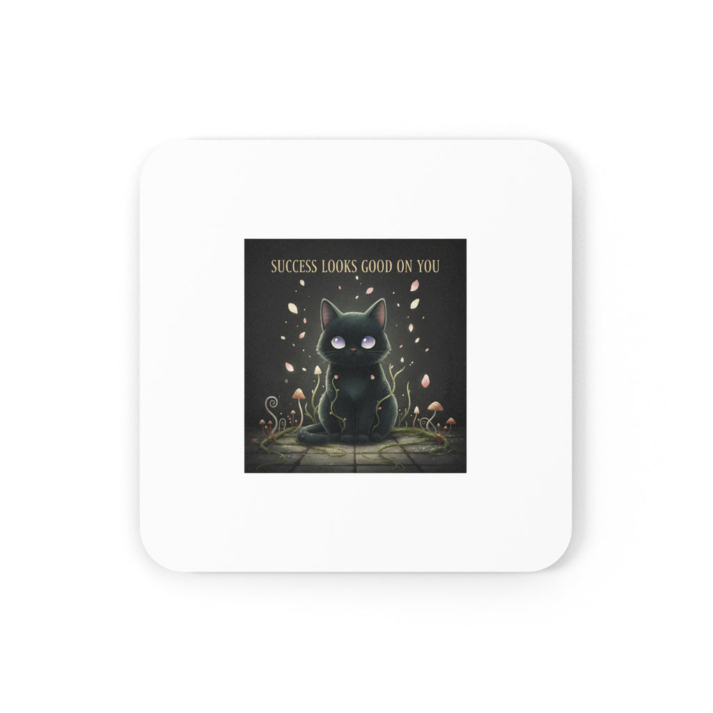 Black Cat Cork Coaster – Success Looks Good on You