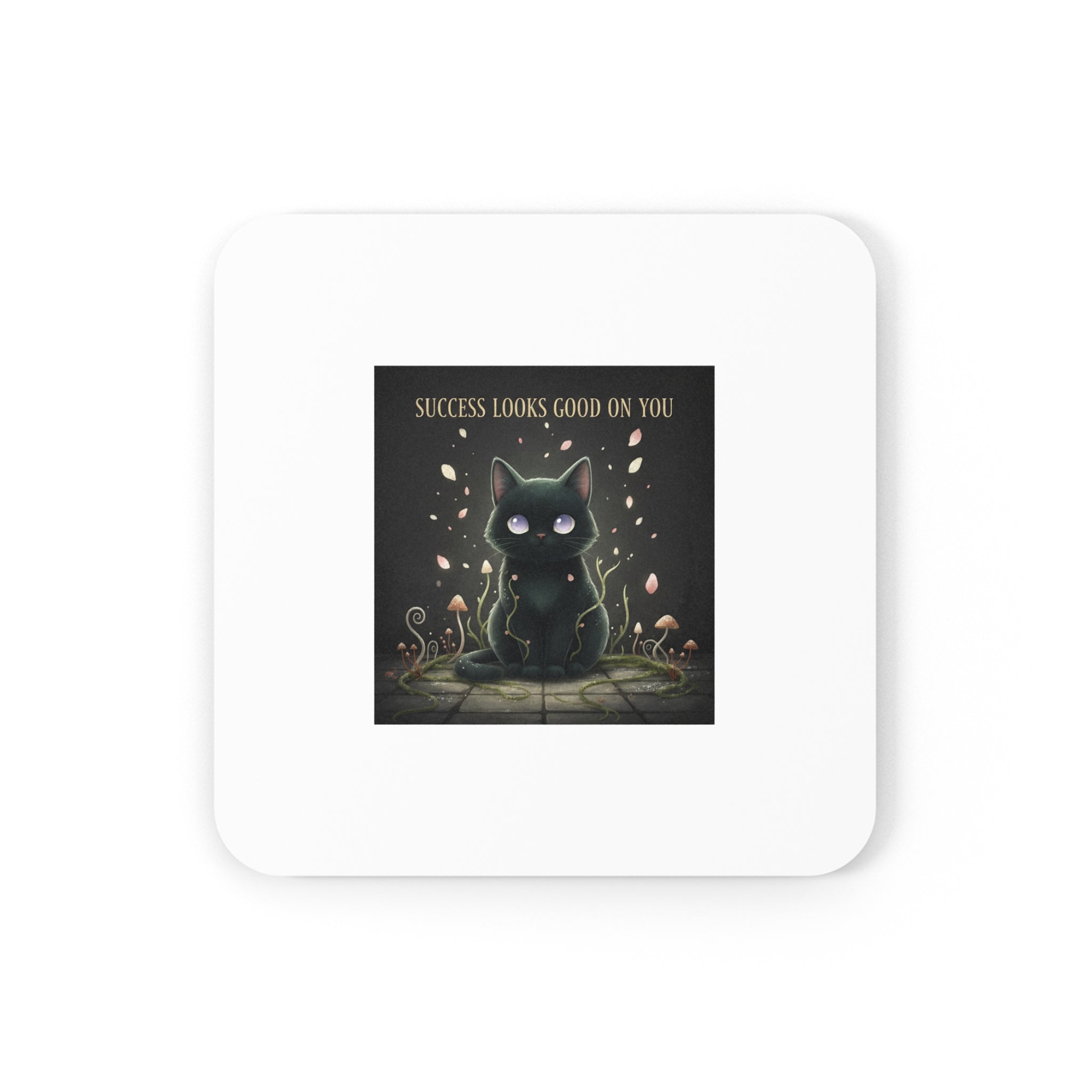 Black Cat Cork Coaster – Success Looks Good on You