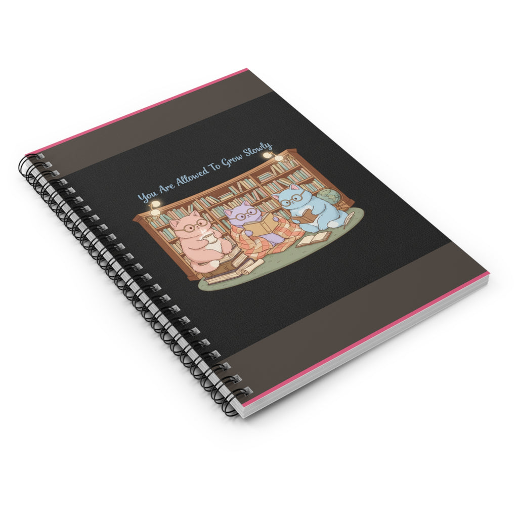 Cats With Glasses Spiral Notebook – You Are Allowed to Grow Slowly