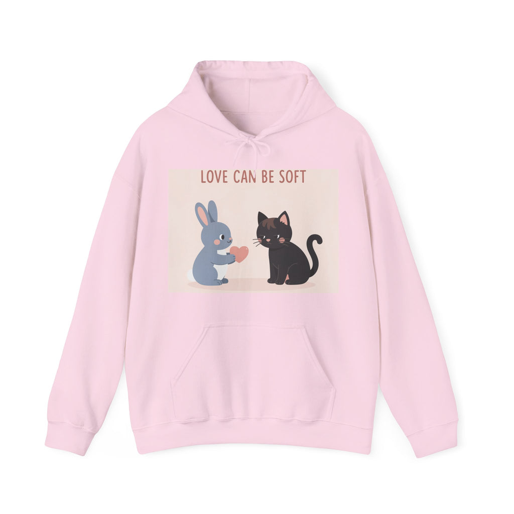 "LOVE CAN BE SOFT" Black Cat Hoodie | College Girl Gift | Fashion | KayKay Classics