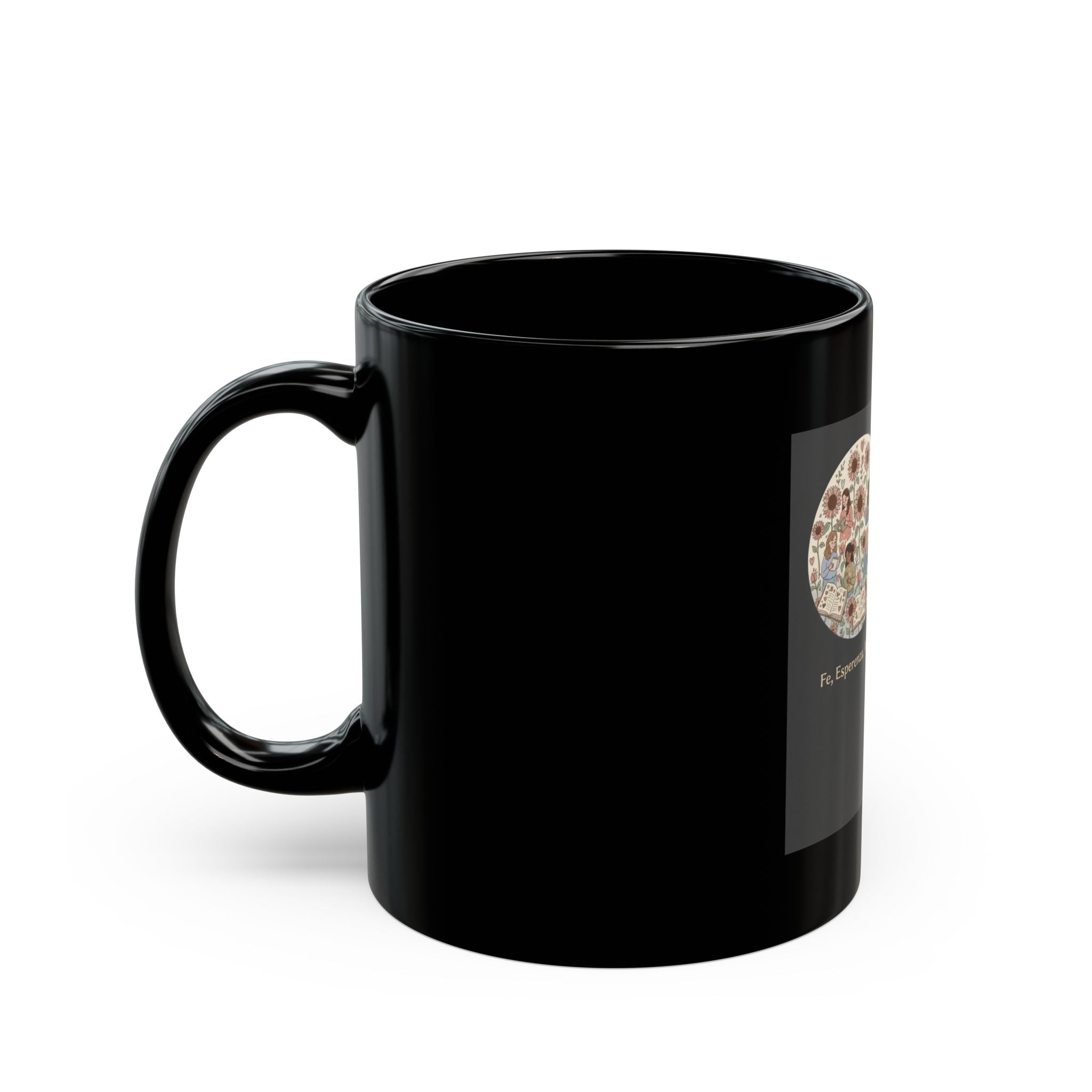 Fe, Esperanza, Amor Black Mug 11oz