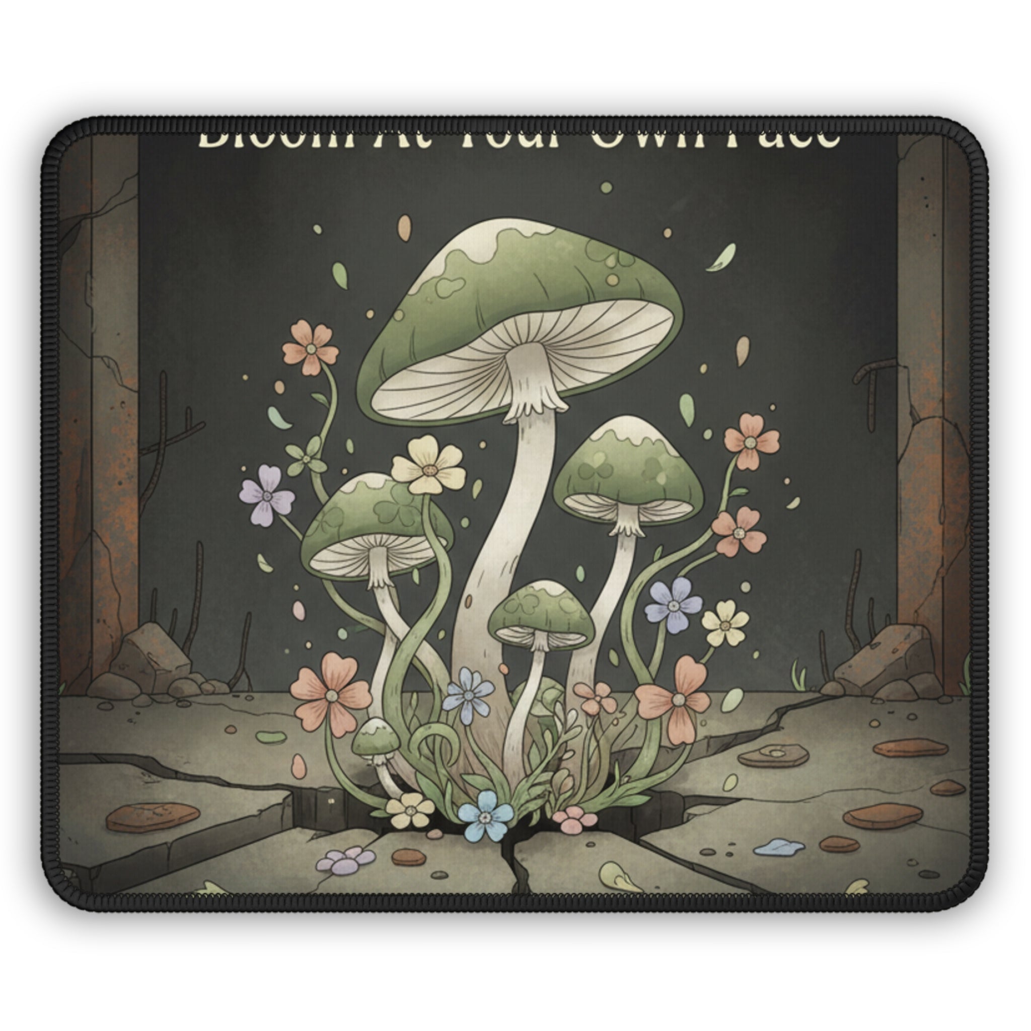 Black Cat Mouse Pad – Bloom at Your Own Pace