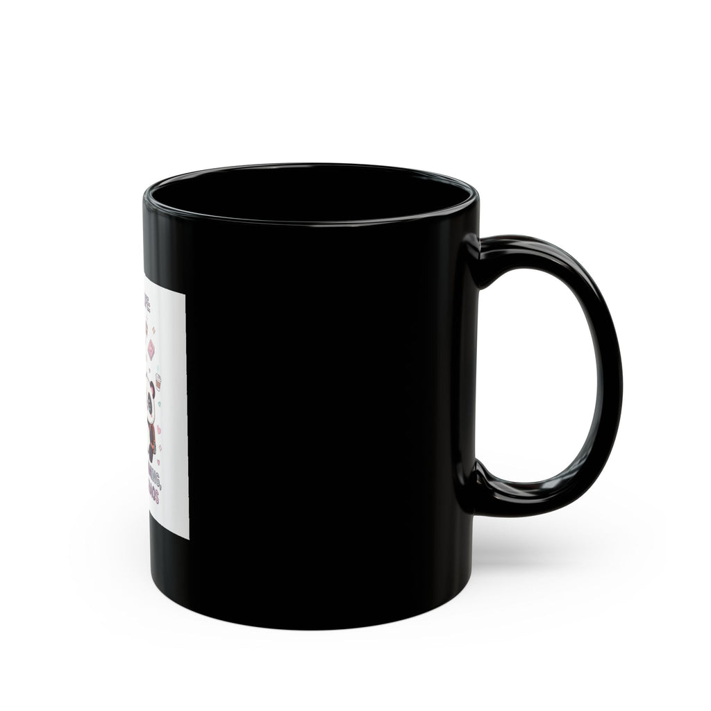 COLLEGE LIFE: COFFEE, CRAMMING, AND CUTE CHAOS Black Mug