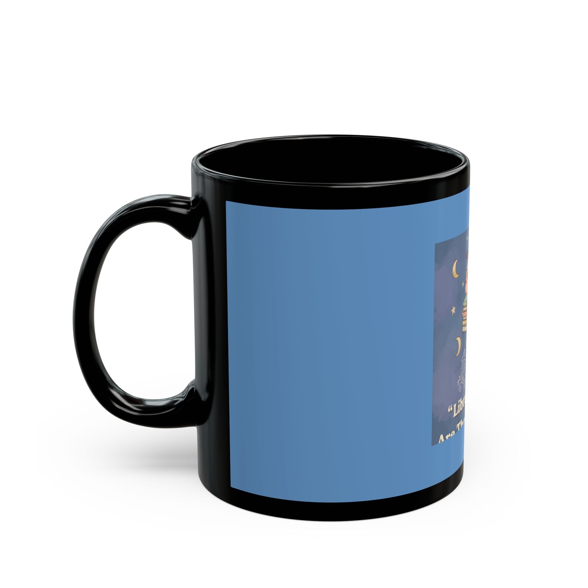 Bee Black Mug 11oz – Library Days Are the Best Days