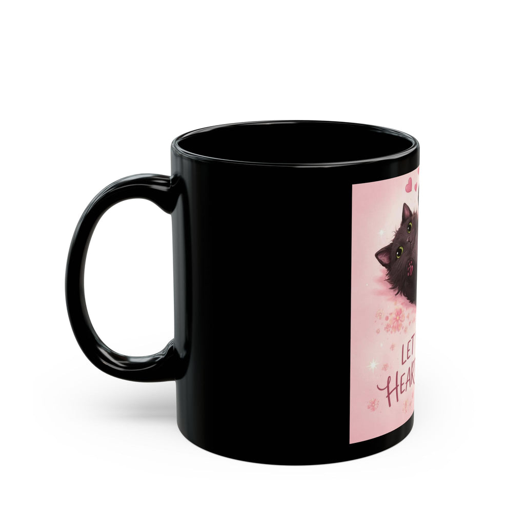 LET YOUR HEART REST Cat Black Mug 11oz