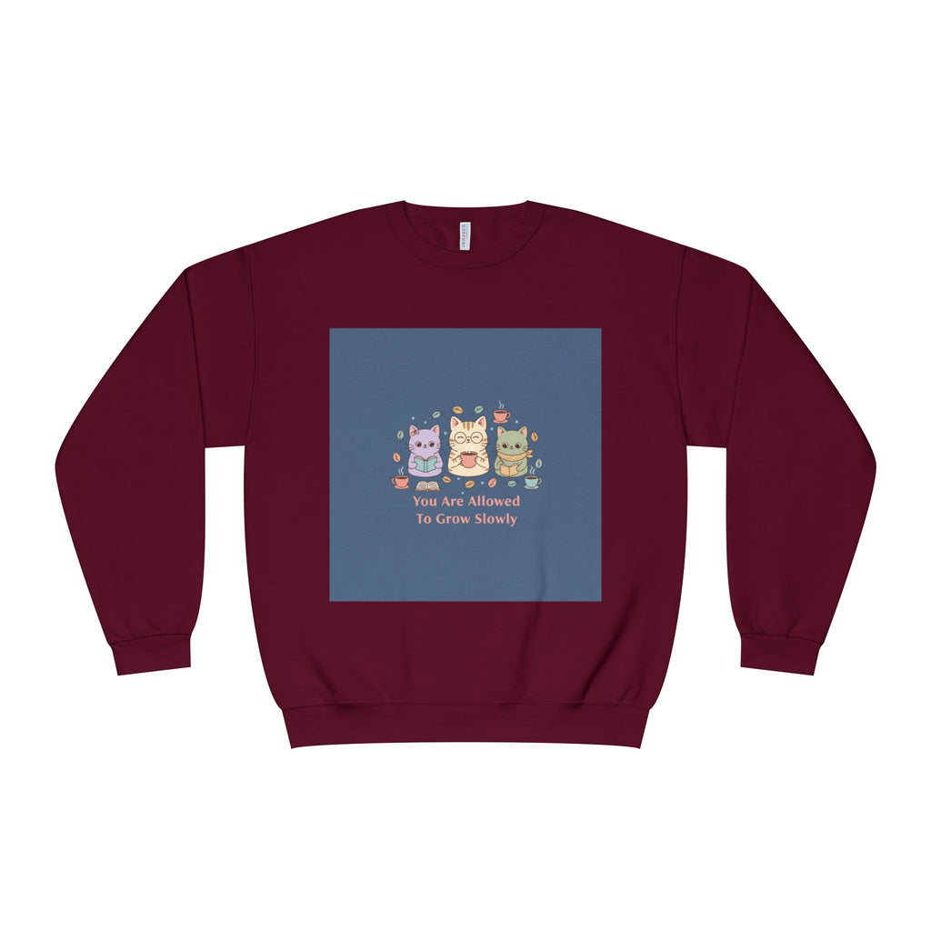Cats With Glasses Crewneck Sweatshirt – You Are Allowed to Grow Slowly