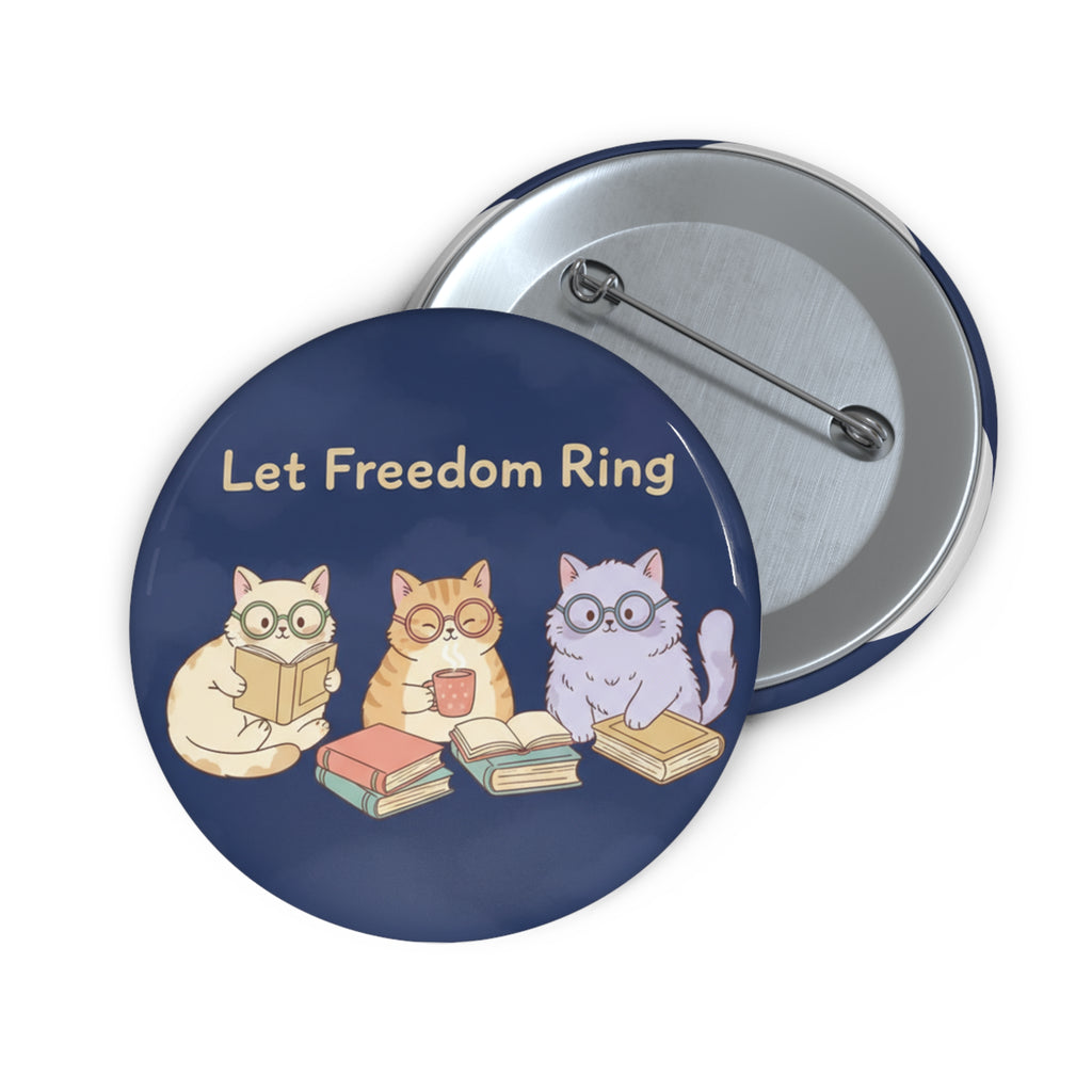 Cats With Glasses Pin Button – Let Freedom Ring