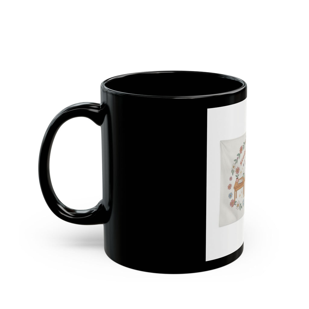 Study Buddy Vibes Black Mug 11oz