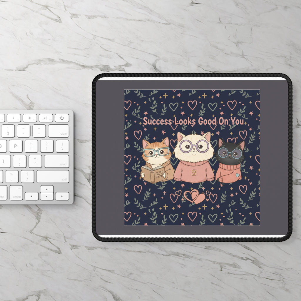 Cats With Glasses Mouse Pad – Success Looks Good on You