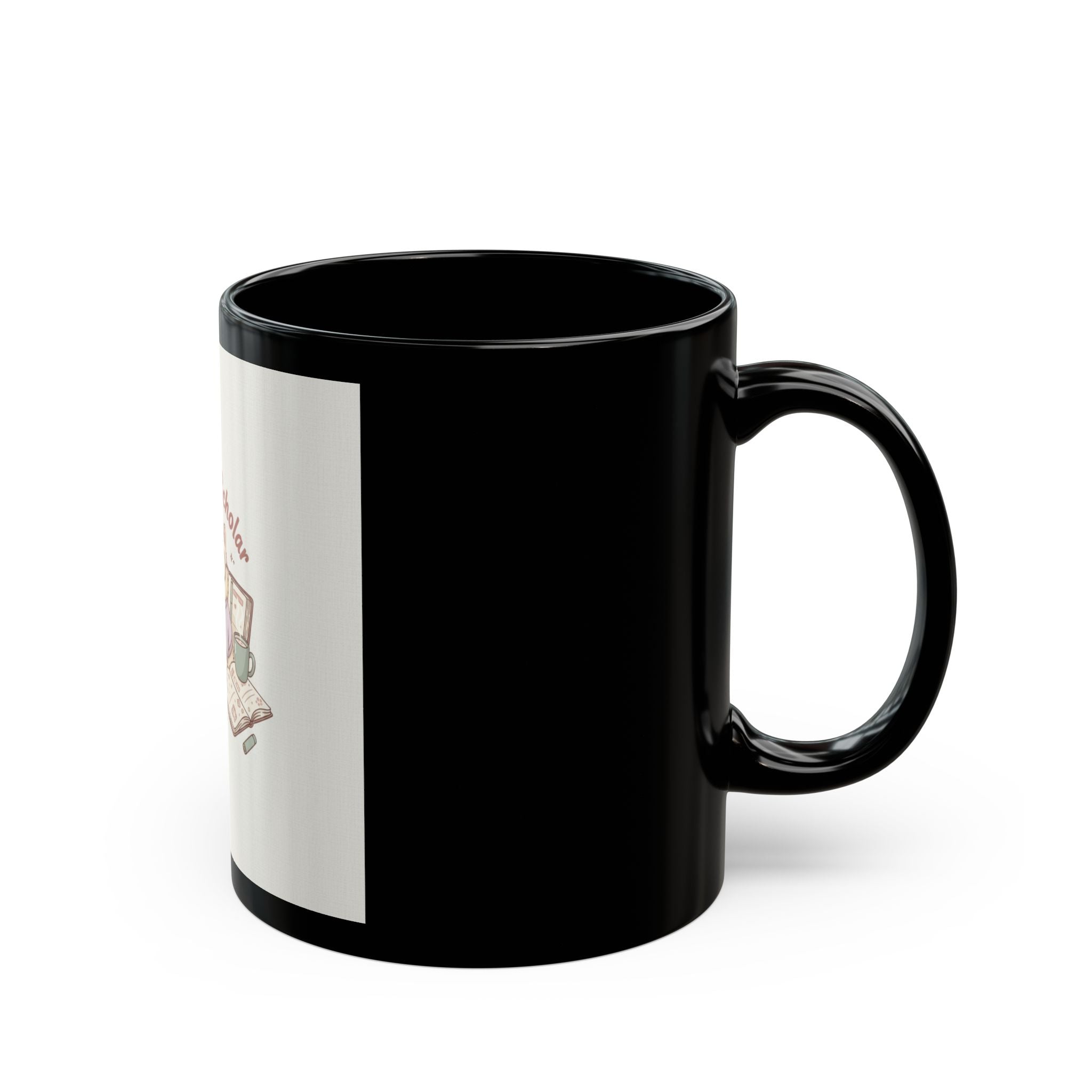 Soft Life Scholar Cat Black Mug 11oz