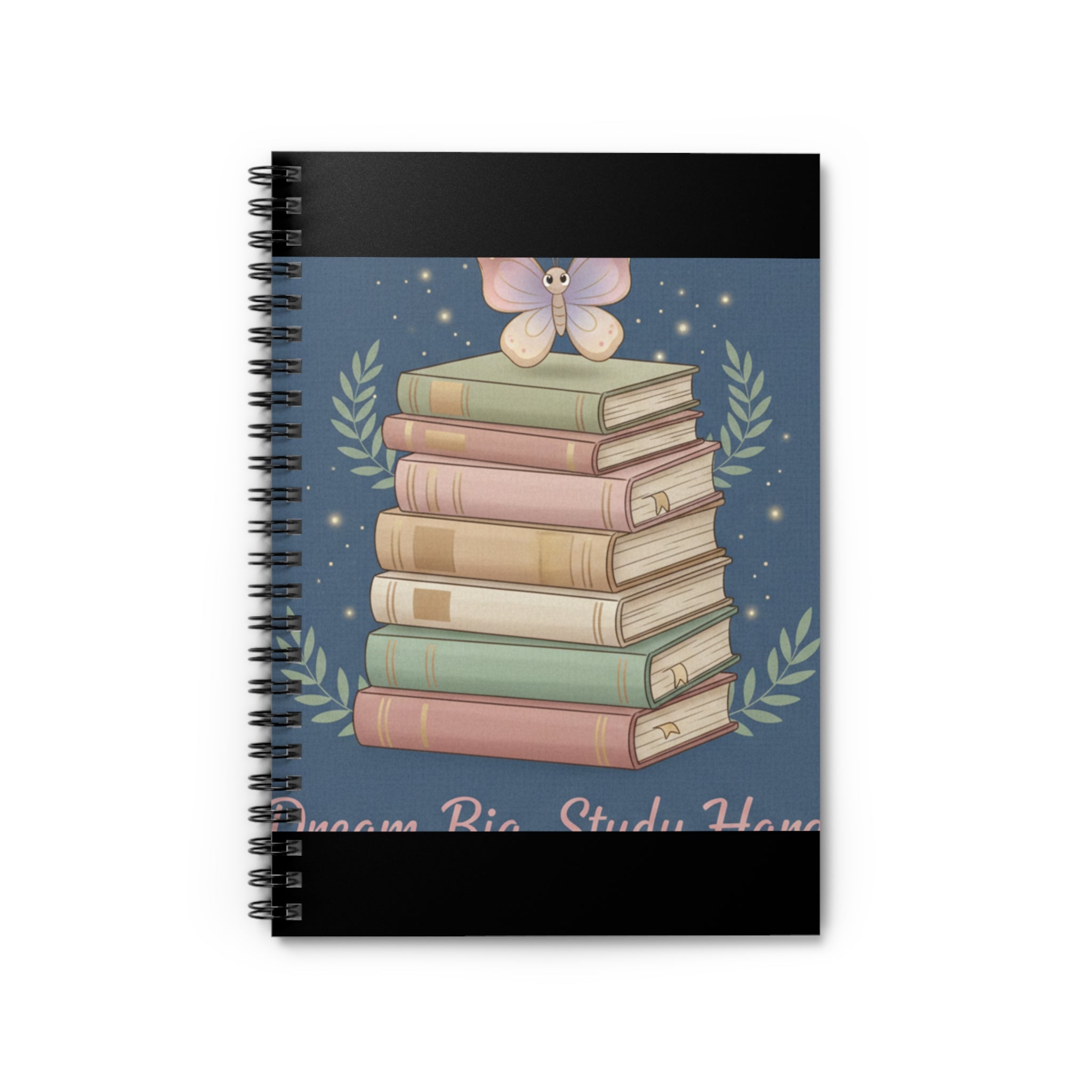 Butterfly Spiral Notebook – Dream Big Study Hard