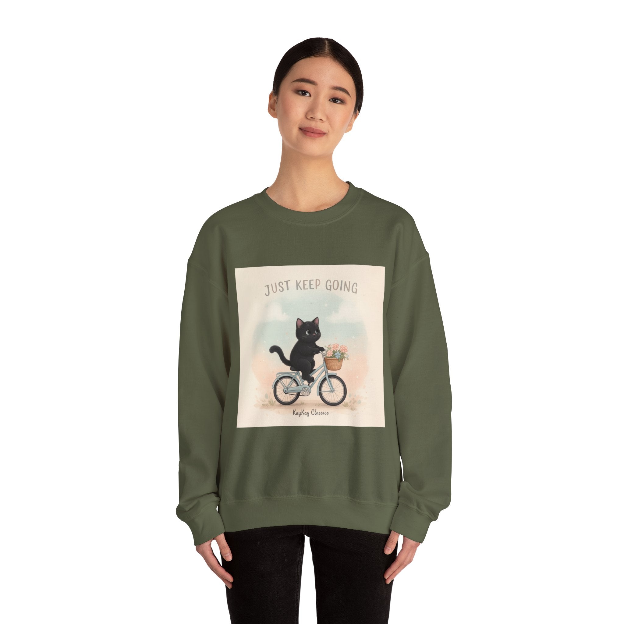 "Design" Black Cat Crewneck | College Girl Gift | Fashion | KayKay Classics