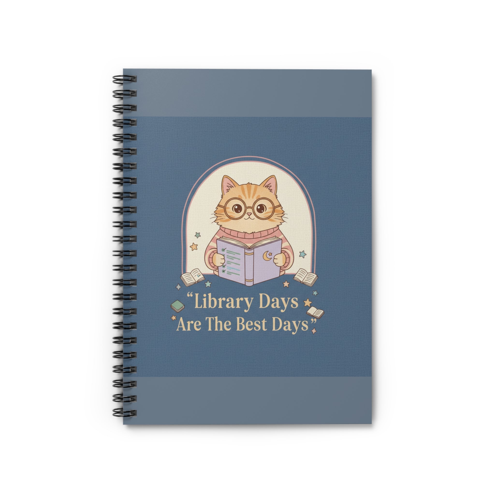 Cat Spiral Notebook – Library Days Are the Best Days
