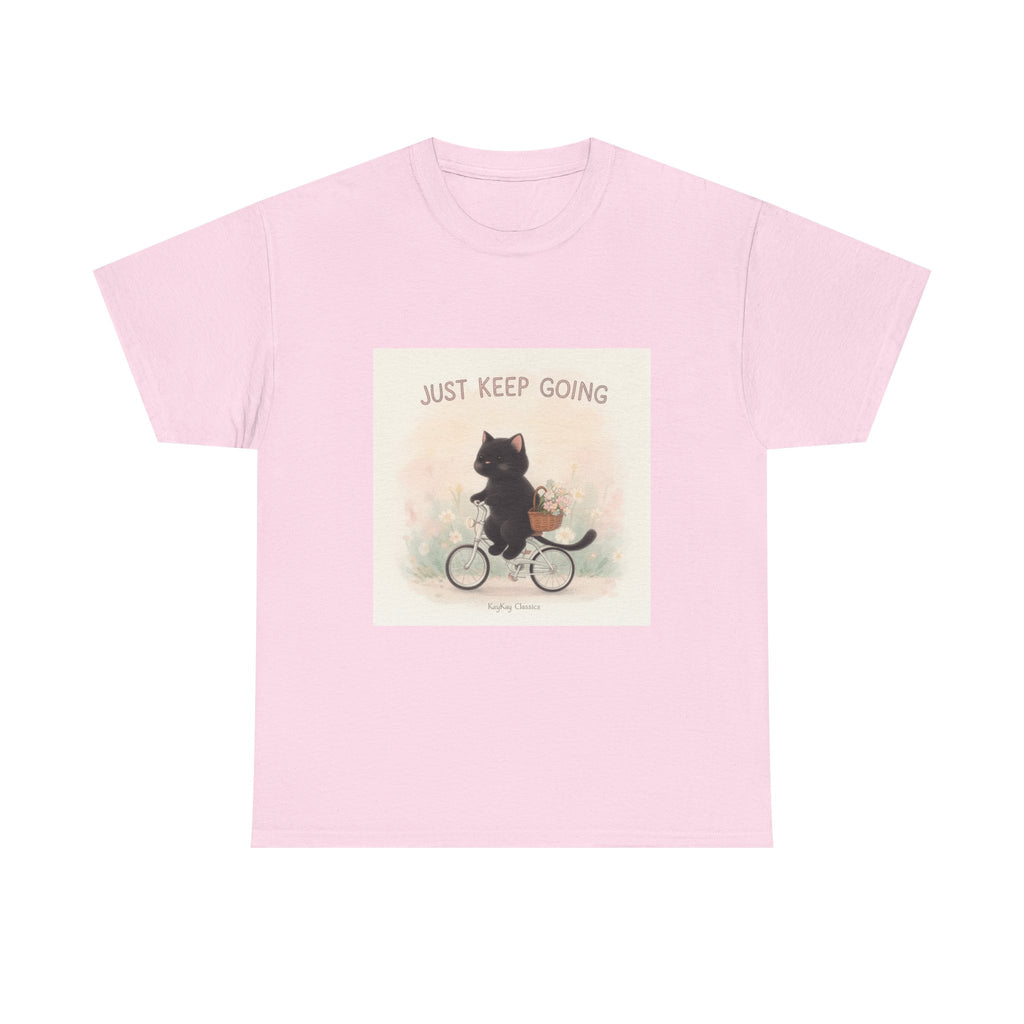 "JUST KEEP GOING" Black Cat Kids Tee | College Girl Gift | Fashion | KayKay Classics