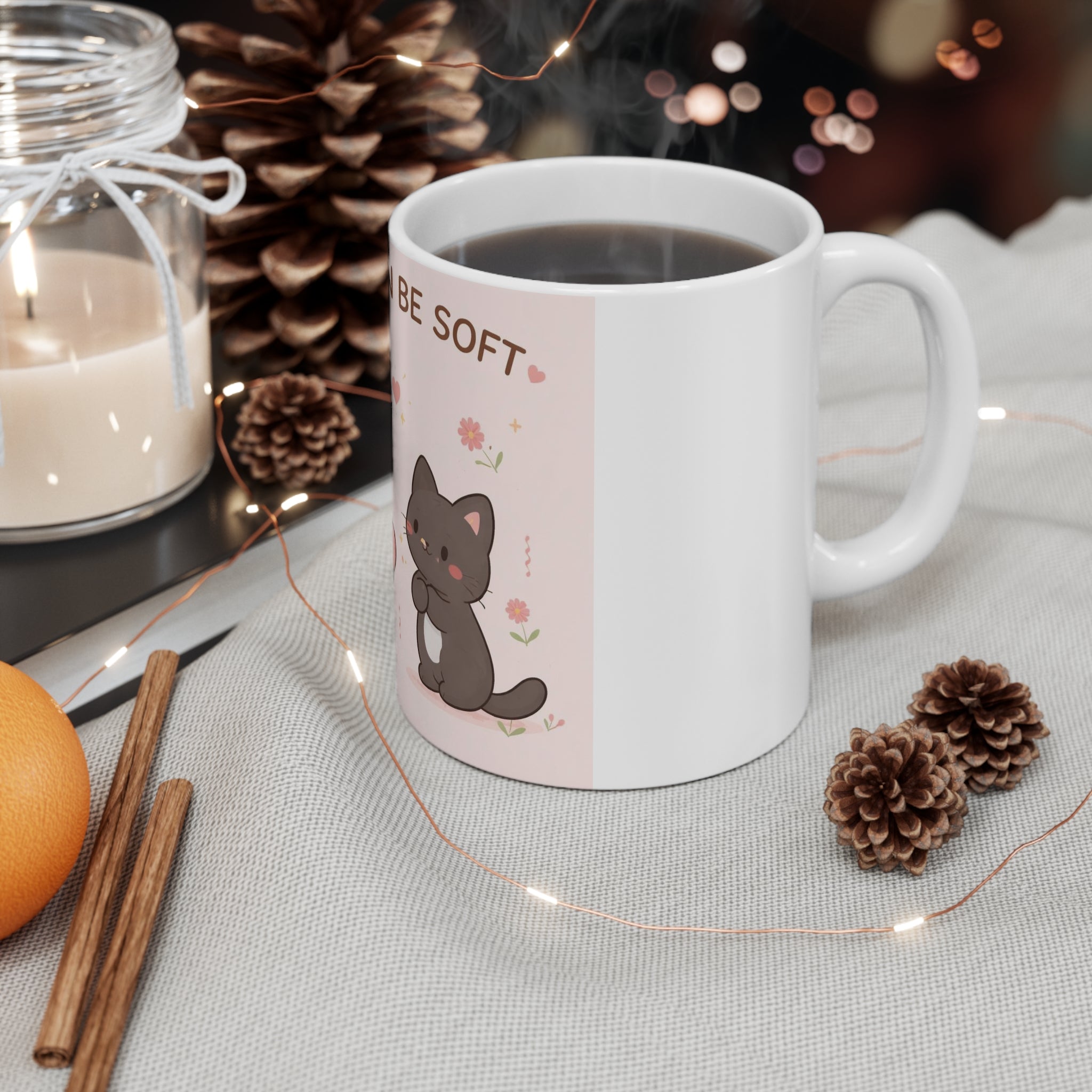 LOVE CAN BE SOFT Rabbit, cat Mug 11oz