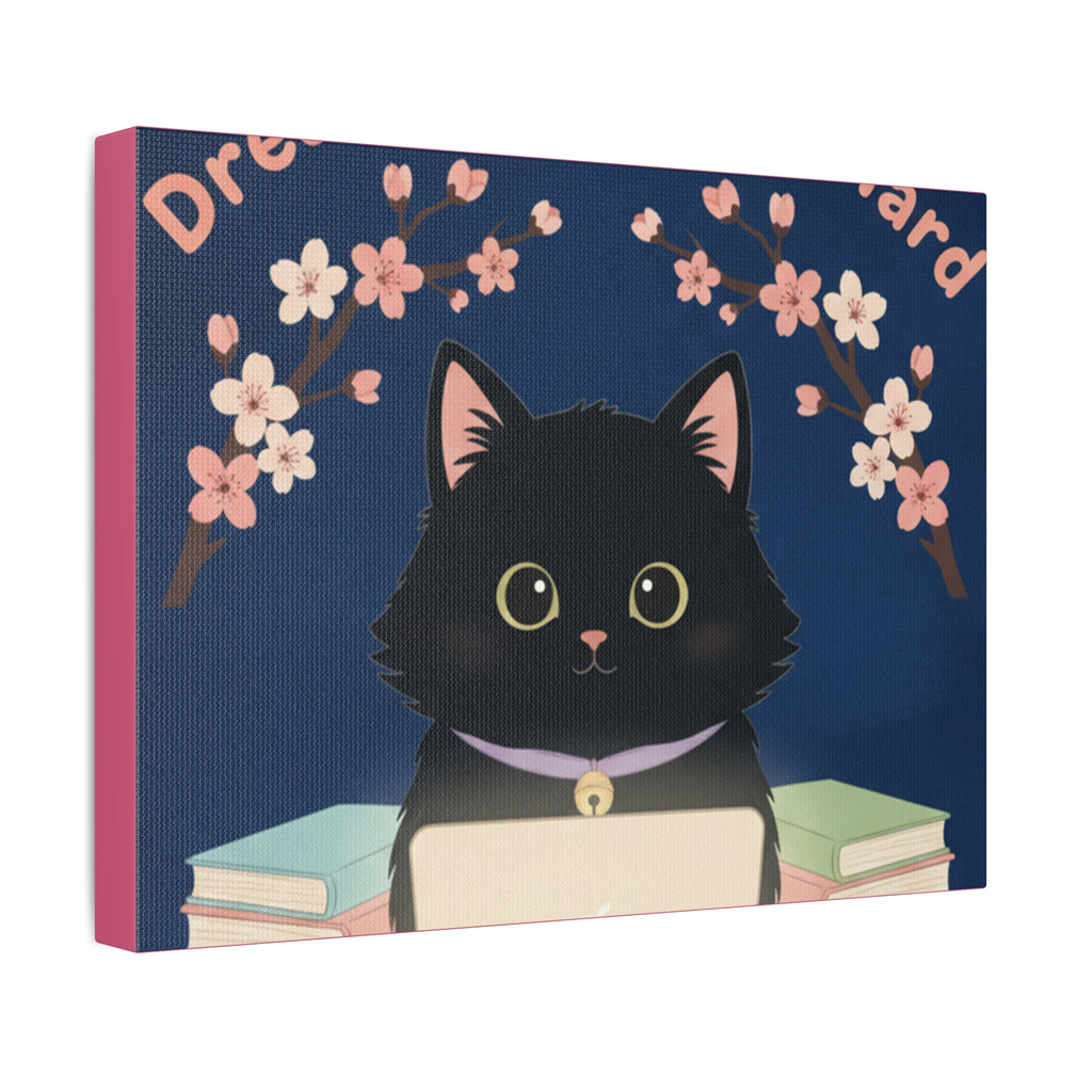 Black Cat Canvas Print – Dream Big Study Hard