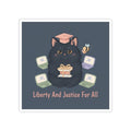 Black Cat Kiss-Cut Sticker – Liberty and Justice for All