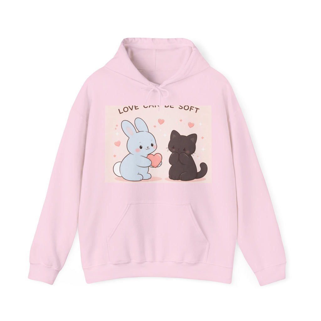 "LOVE CAN BE SOFT" Black Cat Hoodie | College Girl Gift | Fashion | KayKay Classics